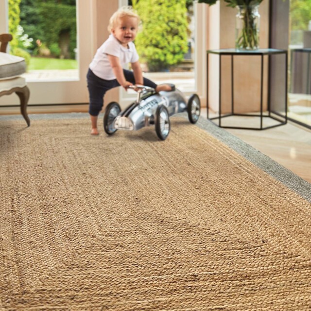 Jute Border Rug Sage Green - image 1