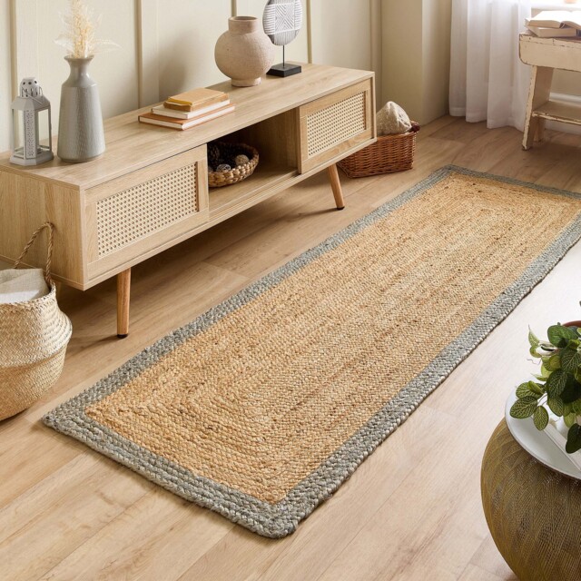 Jute Border Runner Sage Green - image 1