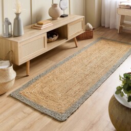 Jute Border Runner Sage Green