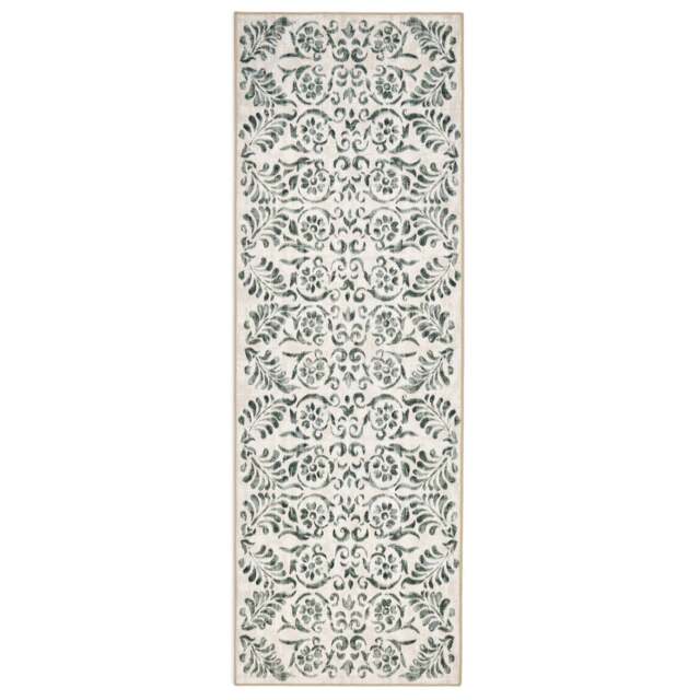Vintage Scroll Green Eco-Washable Runner - image 1