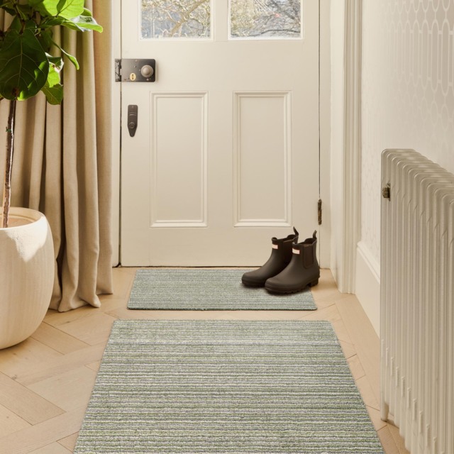 Candy Green Stripe Washable Doormat - image 1