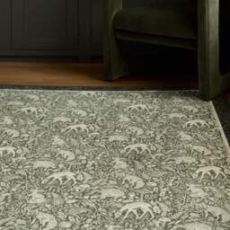 Whimsical Woodland Green Eco-Washable Rug - thumbnail 1