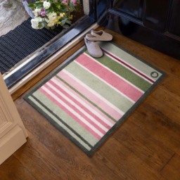 Country Rose Stripe Washable Doormat - thumbnail 1