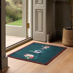 Swimming Ducks Teal Washable Doormat - thumbnail 1