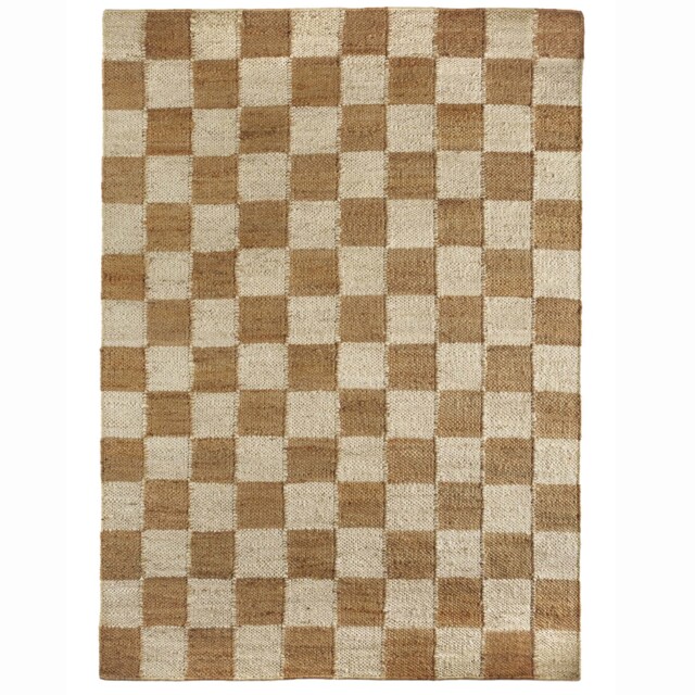 Checkerboard Jute Natural Rug - image 1