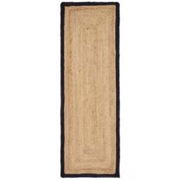 Jute Border Runner Black