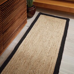 Jute Border Runner Black