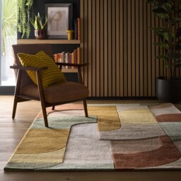 Retro Deco Rug Tan - thumbnail 1