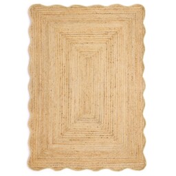 Jute Scalloped Edge Rug Yellow