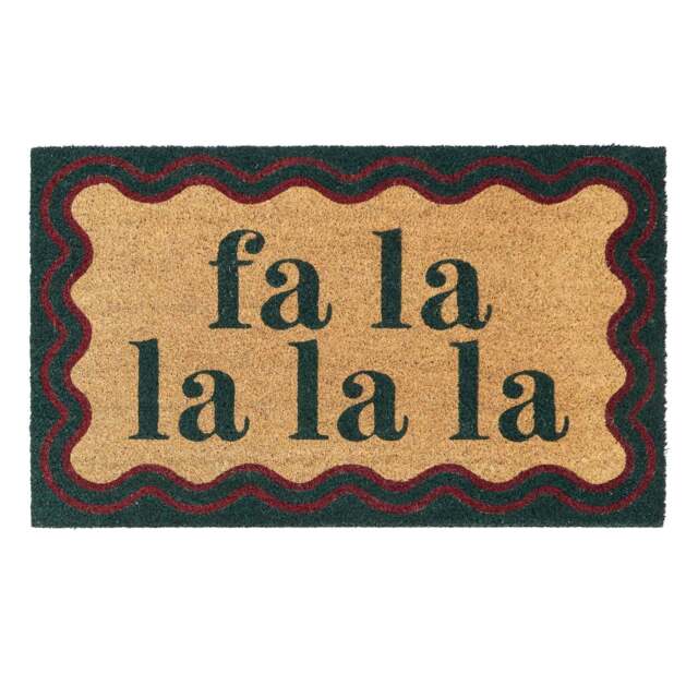 Christmas Fa La La La La Coir Doormat - image 1
