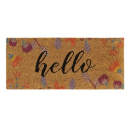 Coir Insert Floral Hello Doormat