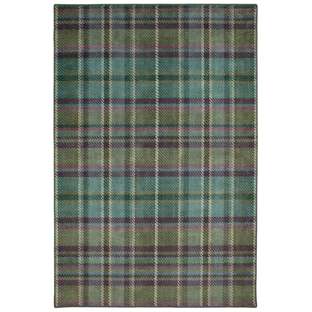 Isla Plaid Emerald Eco-Washable Rug - image 1
