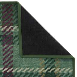 Isla Plaid Emerald Eco-Washable Rug - thumbnail 4