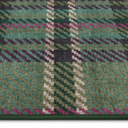 Isla Plaid Emerald Eco-Washable Rug - thumbnail 3