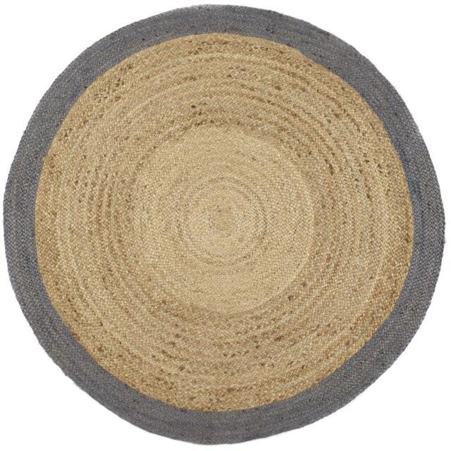 Jute Border Rug Grey Circle - image 1