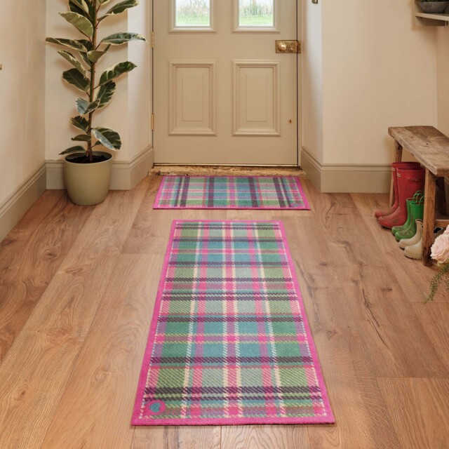 Tartan Pink/Green Charity Doormat - image 1