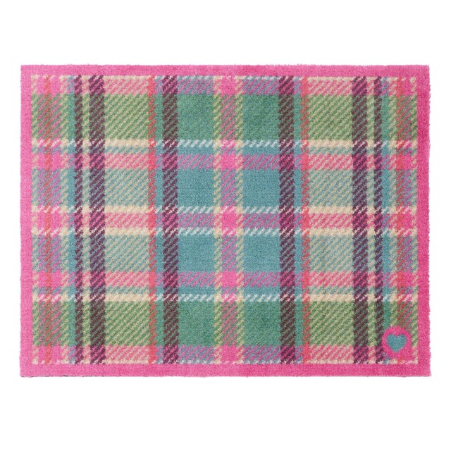 Tartan Pink/Green Charity Doormat - image 1