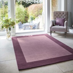 Borders Wool Rug Mauve - thumbnail 1