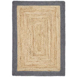 Jute Border Rug Grey - thumbnail 1