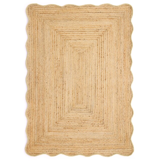 Jute Scalloped Edge Rug Yellow - image 1