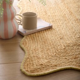 Jute Scalloped Edge Rug Yellow - thumbnail 3