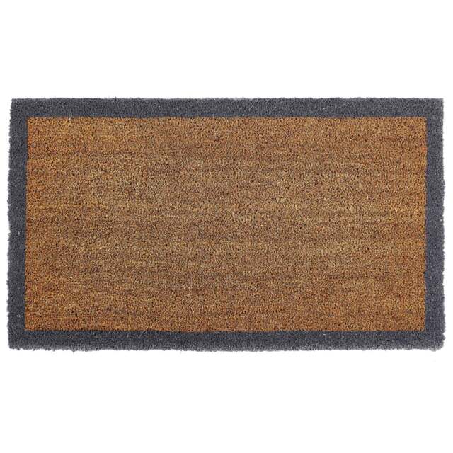 Printed Coir Border Grey Blue Doormat - image 1