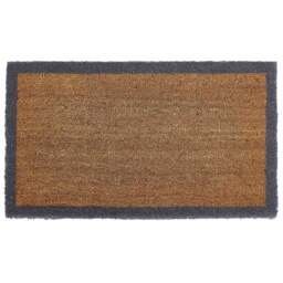 Printed Coir Border Grey Blue Doormat