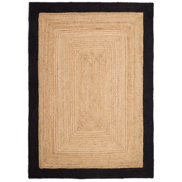 Jute Border Rug Black - image 1
