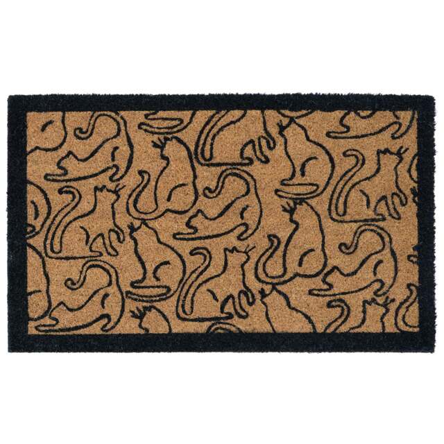 Outline Cats Coir Doormat - image 1