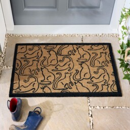 Outline Cats Coir Doormat