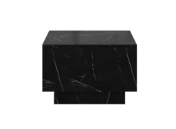 Black Coffee Table Black Marble Effect Lift Top Storage Square Side Table - Moon - thumbnail 2