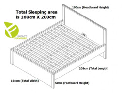 Modern King Size Bed Frame in Somona Oak with Solid Wood Bed Slats, 2 Underbed drawers storage - Kaspian - thumbnail 4