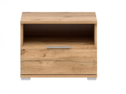Modern Bedside Cabinet Drawer Storage Side Table Unit 50cm Oak Effect- Zele - thumbnail 4