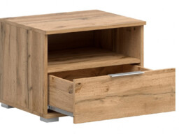Modern Bedside Cabinet Drawer Storage Side Table Unit 50cm Oak Effect- Zele - thumbnail 3