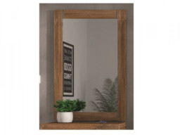 Modern Medium Oak Effect Surround Rectangular Frame Wall Hanging Mirror 101x66cm - Gent - thumbnail 2