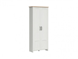 Scandi 2 Door Compact Wardrobe Shelving Cabinet Unit Soft Closing White Pine/Oak Effect Finish - Loksa - thumbnail 4
