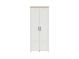 Scandi 2 Door Compact Wardrobe Shelving Cabinet Unit Soft Closing White Pine/Oak Effect Finish - Loksa - thumbnail 3