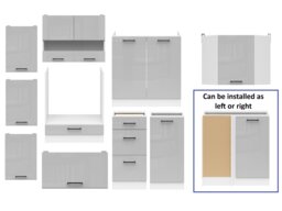Kitchen Corner Cabinets Set 11 Units Grey Gloss Modern Freestanding Cupboards Complete DIY Fitted L Shaped - Junona - thumbnail 4