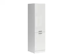 Kitchen Larder Unit Tall Cabinet Pantry 500mm Left Freestanding Cupboard Chalk White Gloss Storage - Junona - thumbnail 4