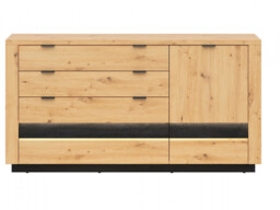 Large Sideboard Living Room Storage Cabinet with Drawers Dresser Artisan Black Oak with LED Lights 161cm - Ostia - thumbnail 3