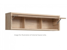 Modern Wall Glass Cabinet Display Unit Storage Shelf Sonoma Oak - Kaspian - thumbnail 3
