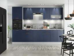 600mm Kitchen Base Unit Midnight Blue Cupboard Dark Navy Slab Door Cabinet - Nora - thumbnail 2