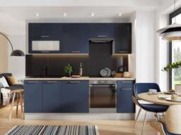 600mm Kitchen Base Unit Midnight Blue Cupboard Dark Navy Slab Door Cabinet - Nora - thumbnail 3