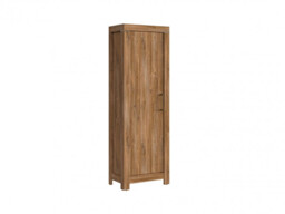 Modern Tall Slim Wardrobe Narrow 1 Door Tallboy Storage Shelf Cabinet Medium Oak Effect Unit - Gent - thumbnail 2