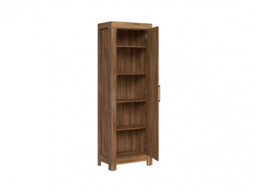 Modern Tall Slim Wardrobe Narrow 1 Door Tallboy Storage Shelf Cabinet Medium Oak Effect Unit - Gent - thumbnail 3