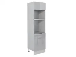 Oven and Microwave Housing Unit Tall 600mm Kitchen Cabinet for Eye Level Single Oven Light Grey Gloss - Star - thumbnail 4