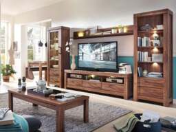 Modern Living Room Furniture Set 4 Piece Farmhouse Style with LED Lights Oak Effect - Gent - thumbnail 2