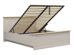 King Size Ottoman Bed Frame King Size Lift Up Storage Bedframe Euro 160cm Shaker Cashmere Beige and Oak - Anga - thumbnail 4