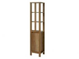 Classic Tall Freestanding Bathroom 1-Door Shelving Cabinet Unit Oak - Classic Oak - thumbnail 2