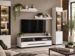 TV Unit Small Cabinet Entertainment Stand Black Glass Drawer White Gloss 100cm - Fever - thumbnail 2
